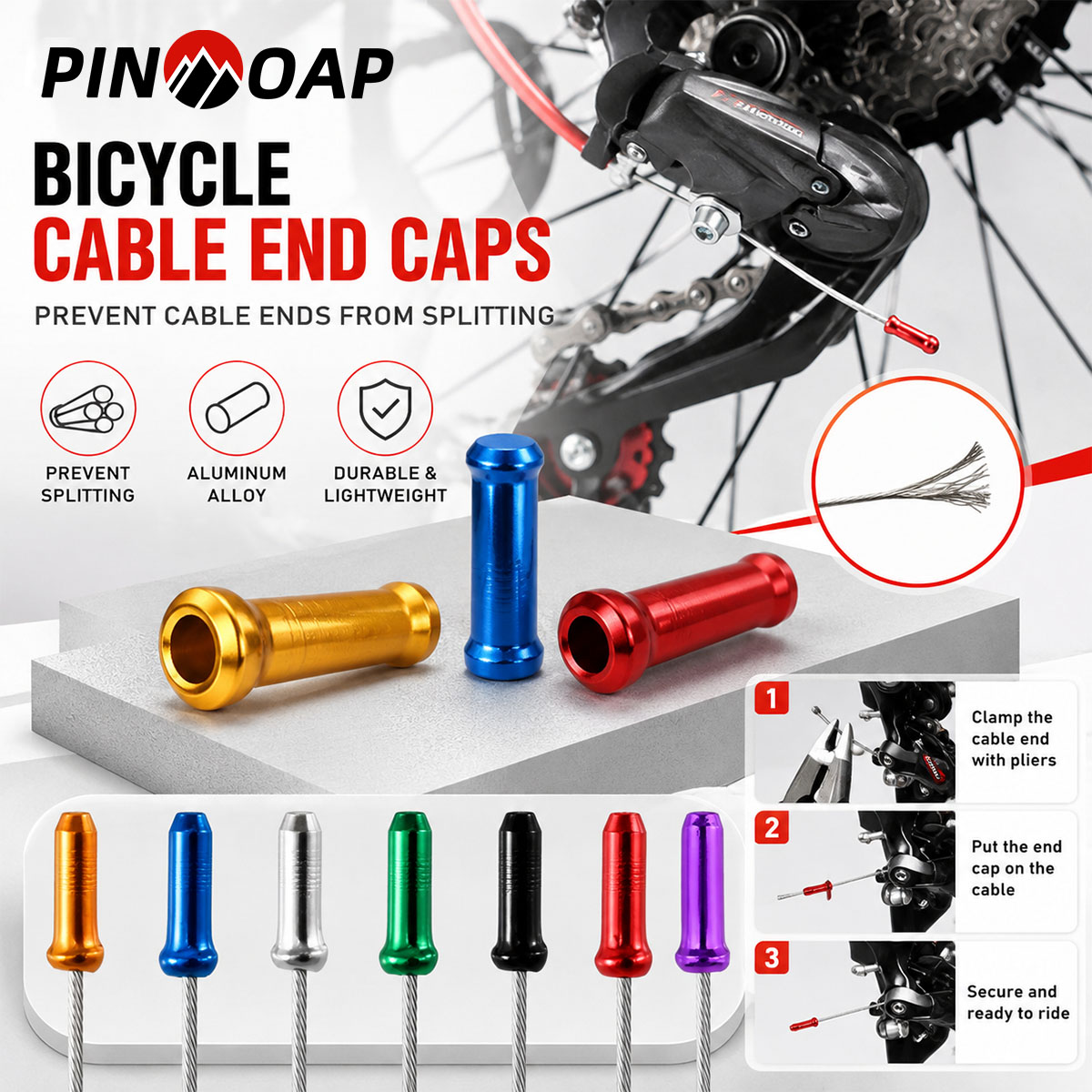 Cycling Gear Tips - PINMOAP 100 Buah Tutup Ujung Kabel