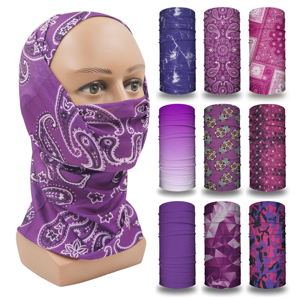 Cycling Gear For Women - Balaclava ungu untuk wanita, ikat kepala