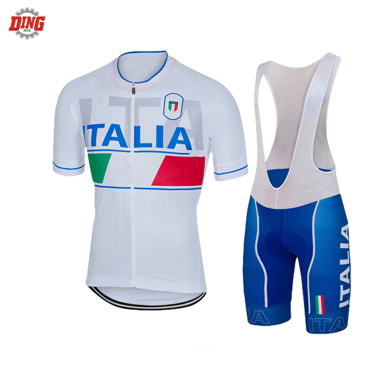 Set Jersey Bersepeda Putih Bar - Cycling Gear Italy ulasan dan harga
